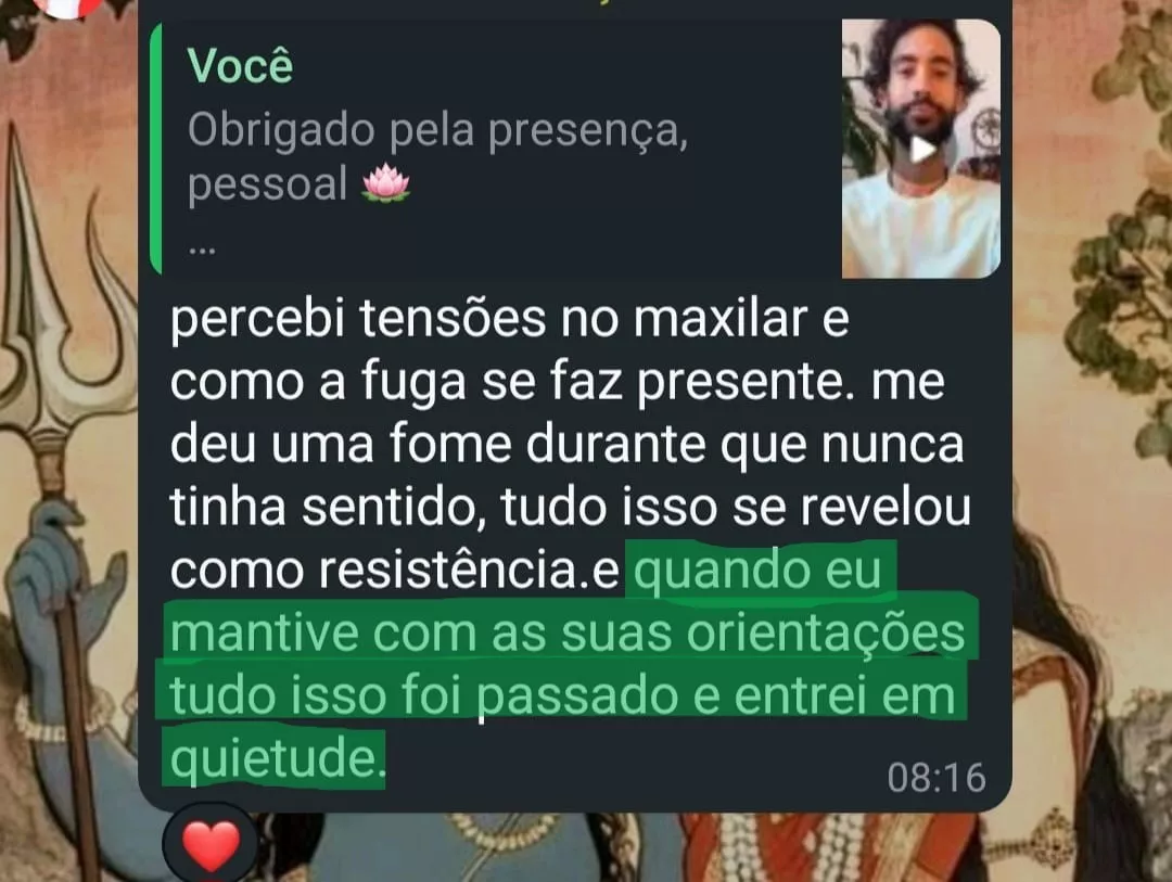 Relaxou tensões e se aquietou